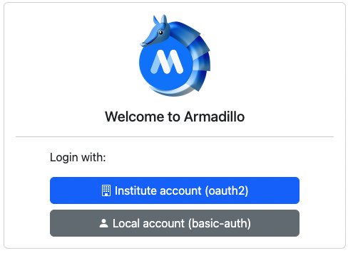 Login screen of Armadillo